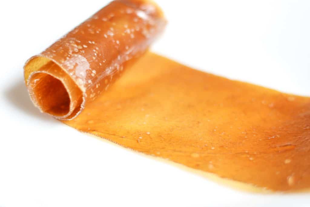 A roll of homemade fruit leather