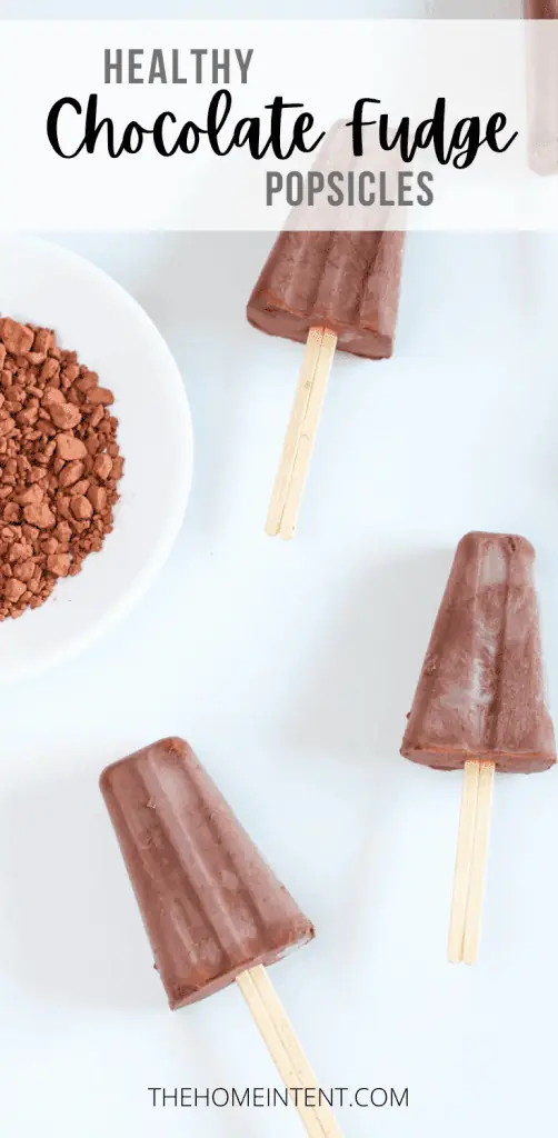 chocolate popsicles and a dish filled with cocoa