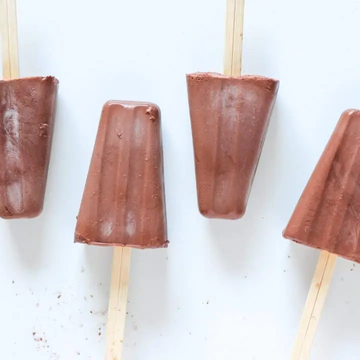 chocolate popsicles lined up