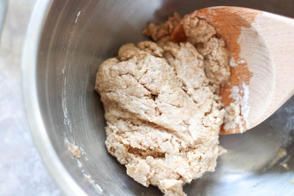 sprouted wheat cracker dough in bowl