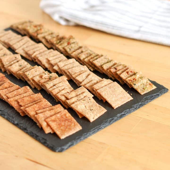 crackers on a board
