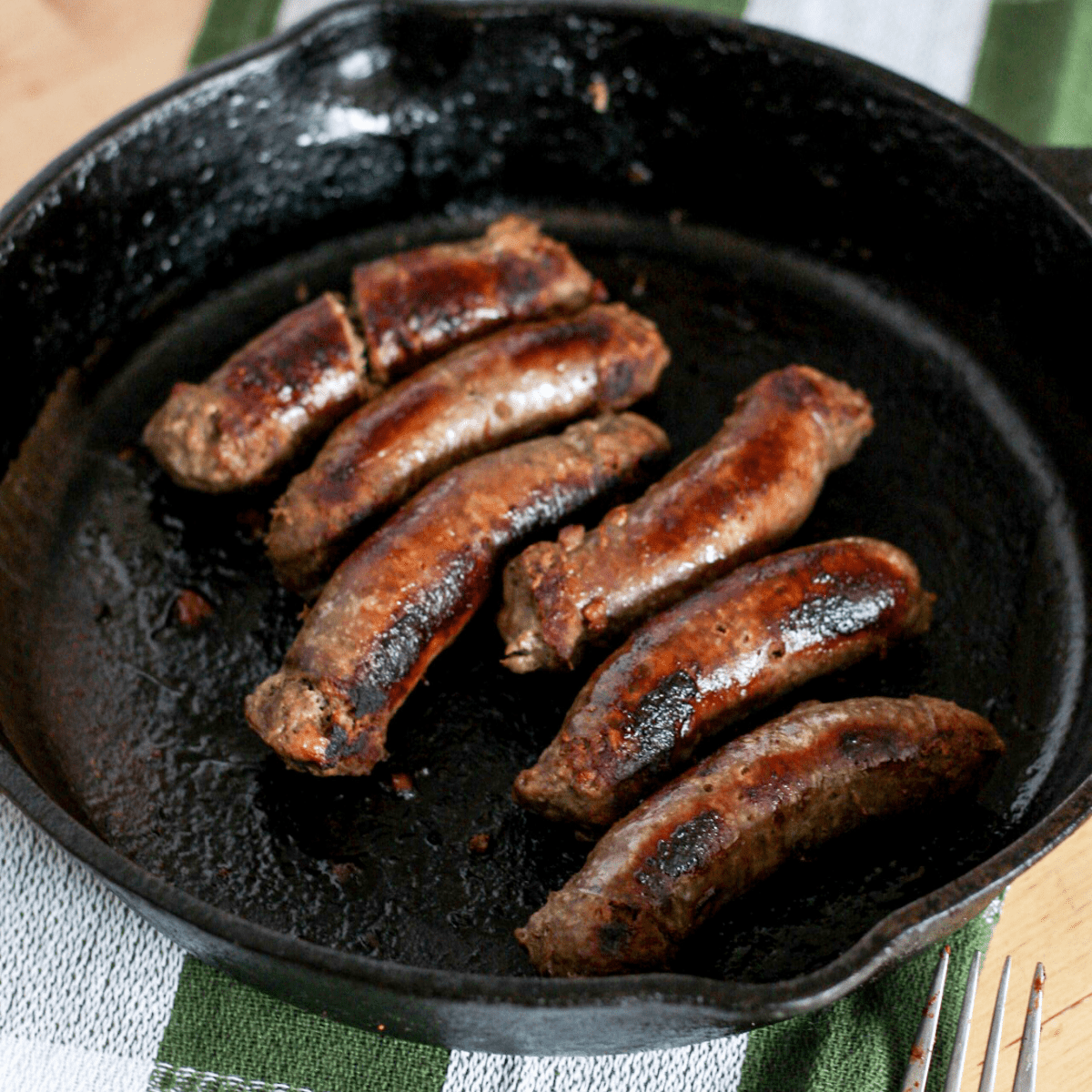 pan of sausages