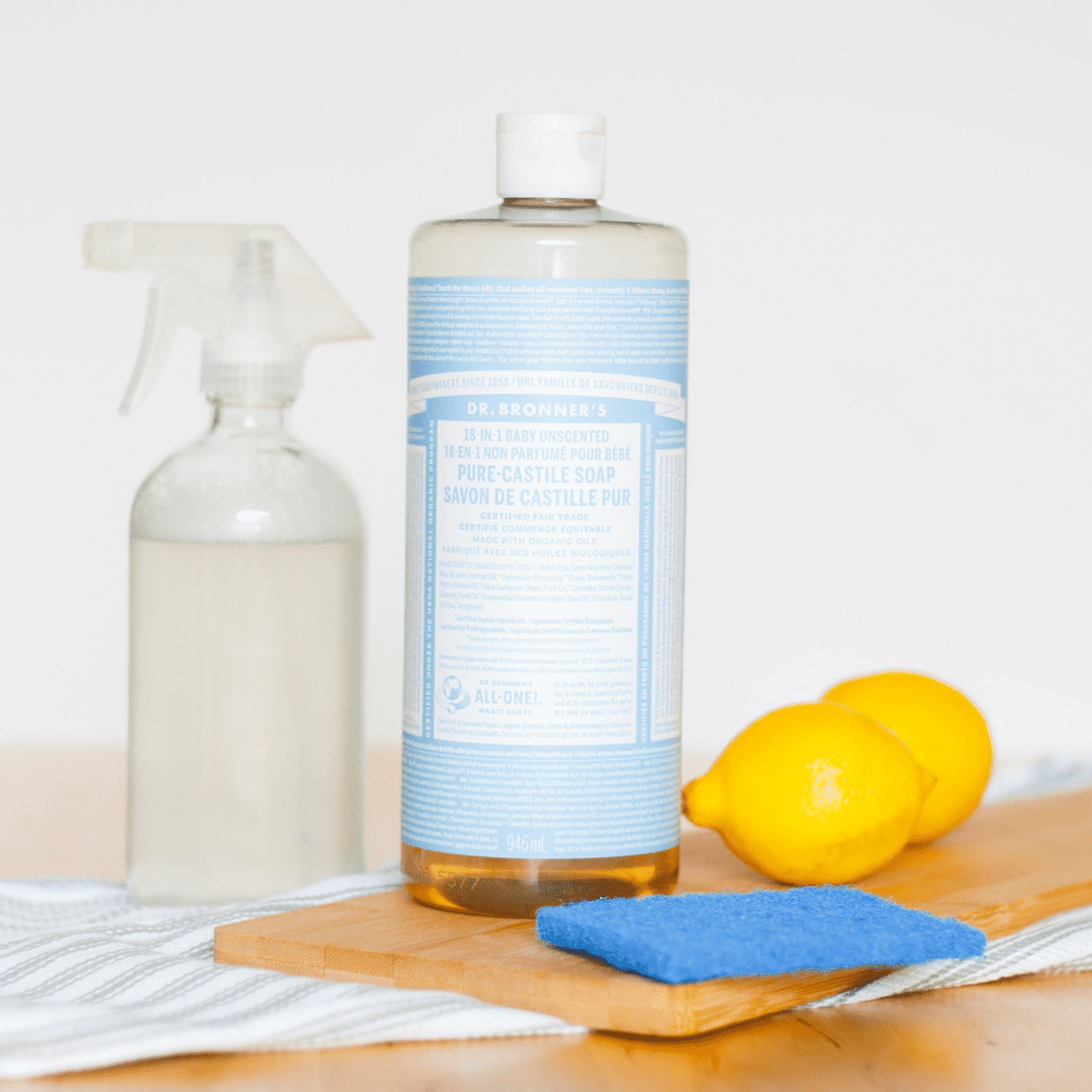 castile soap and cleaning supplies