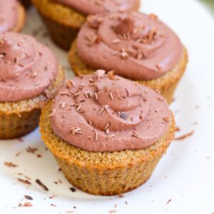 gluten free dairy free vanilla cupcakes with chocolate frosting