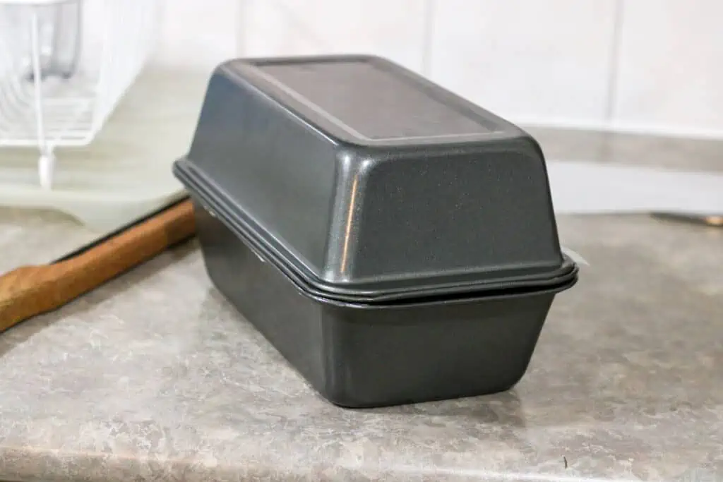 bread pan on top of another bread pan
