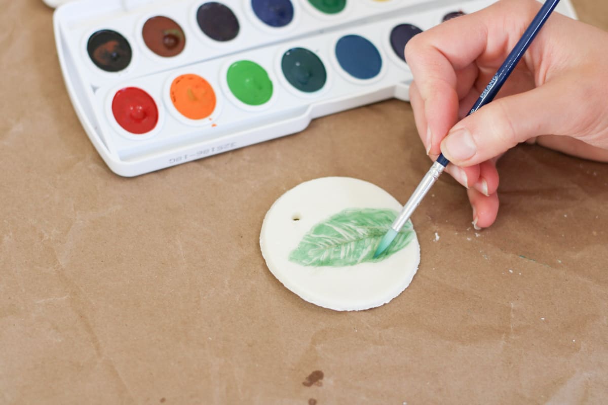 painting a clay ornament