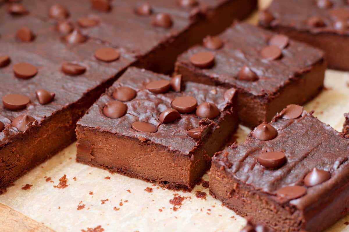 squares of dairy free chocolate brownies