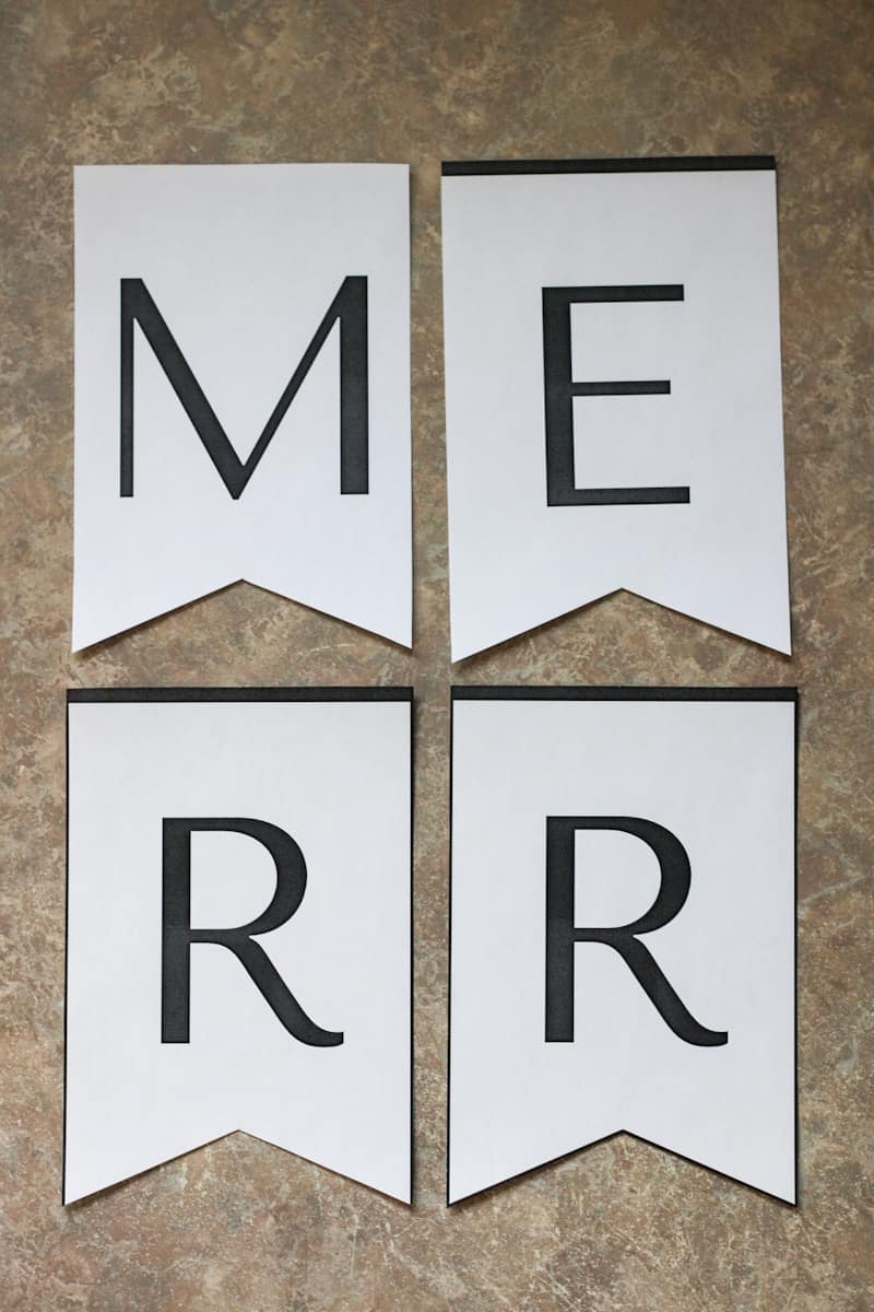 4 letter cut out from a paper banner