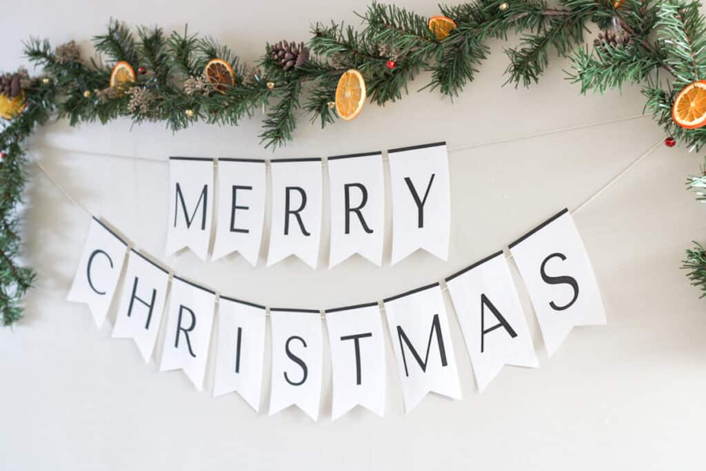 DIY Merry Christmas Banner | Free Printable - The Home Intent