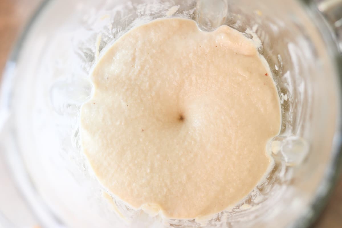 white creamy mixture in blender