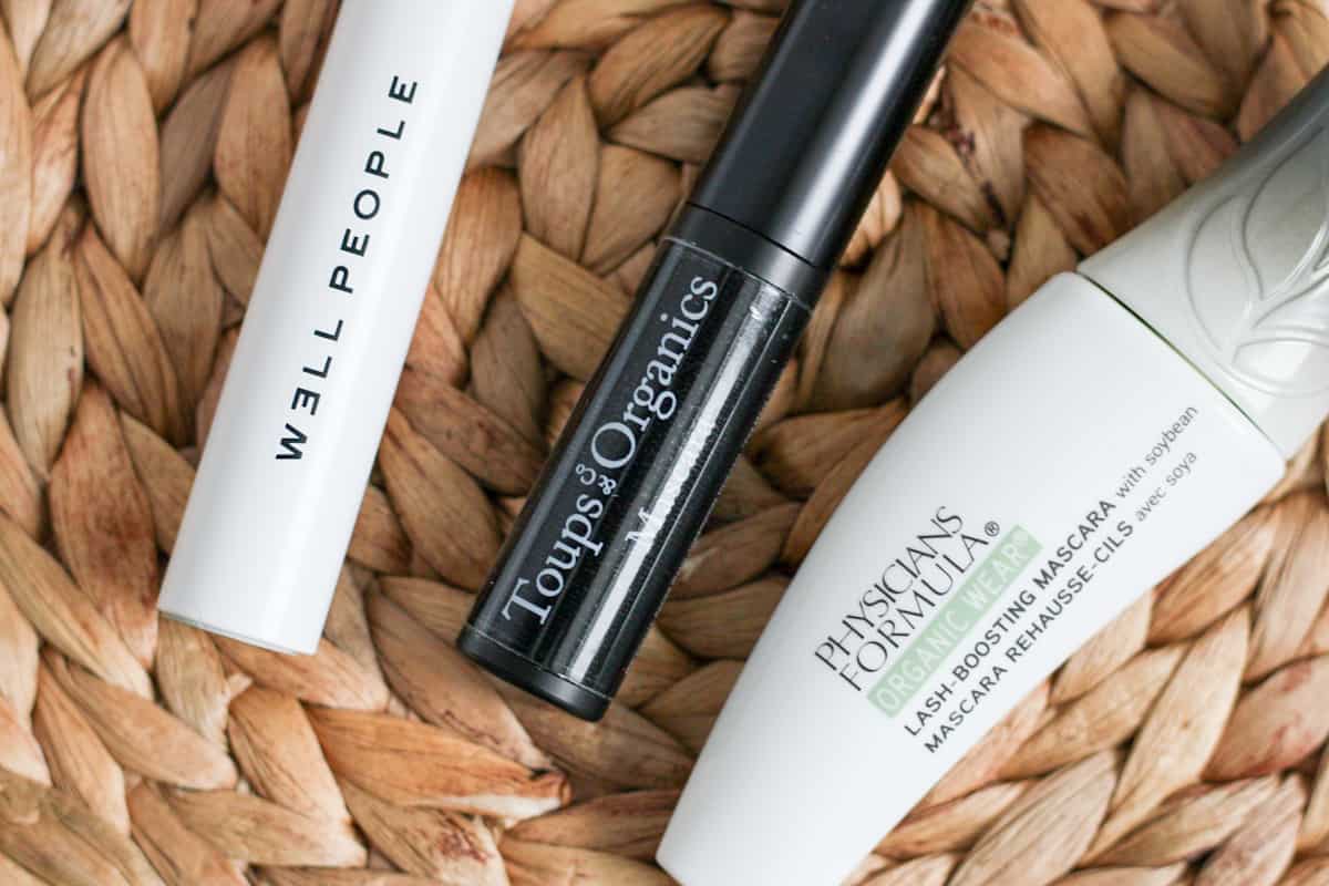 3 natural mascaras on a jute surface