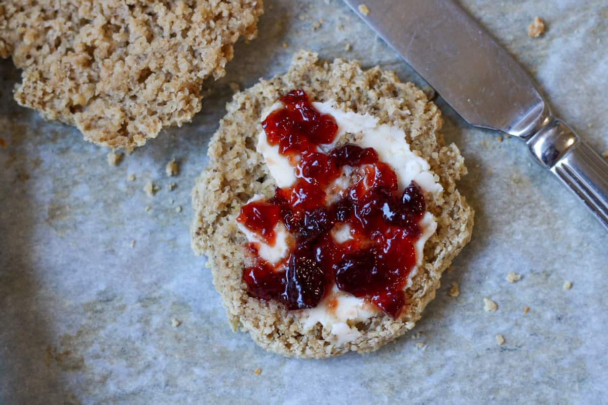 biscuit with jam and butter