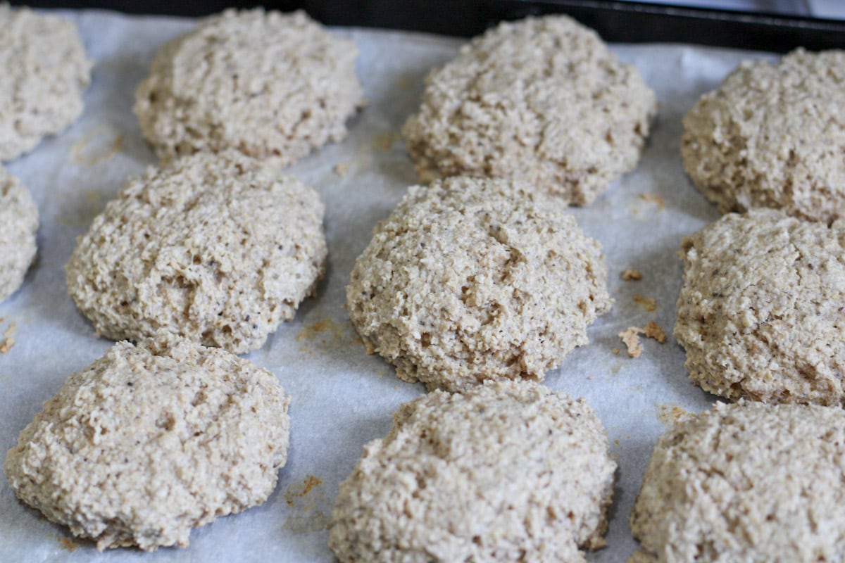 baking biscuits on sheet